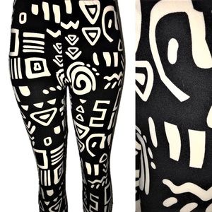 Super Soft Leggings Funky Black Patterned Design